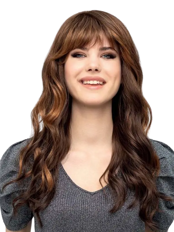 Perruque cheveux naturels femme - Châtain long Ma boutique